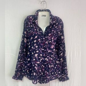 Robert Rodriguez Midnight Purple and Pink Blouse